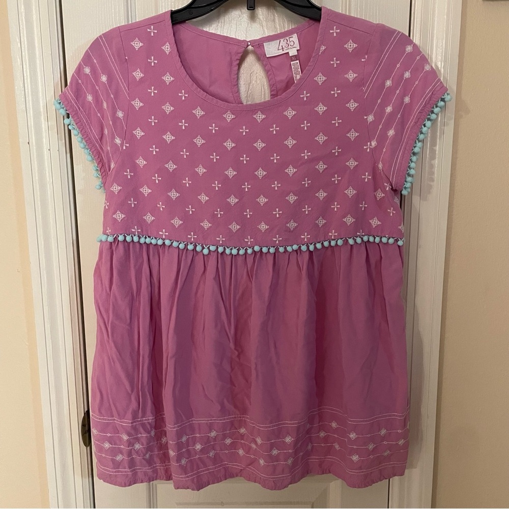Matilda Jane Pink Embroidered Short Sleeve Top